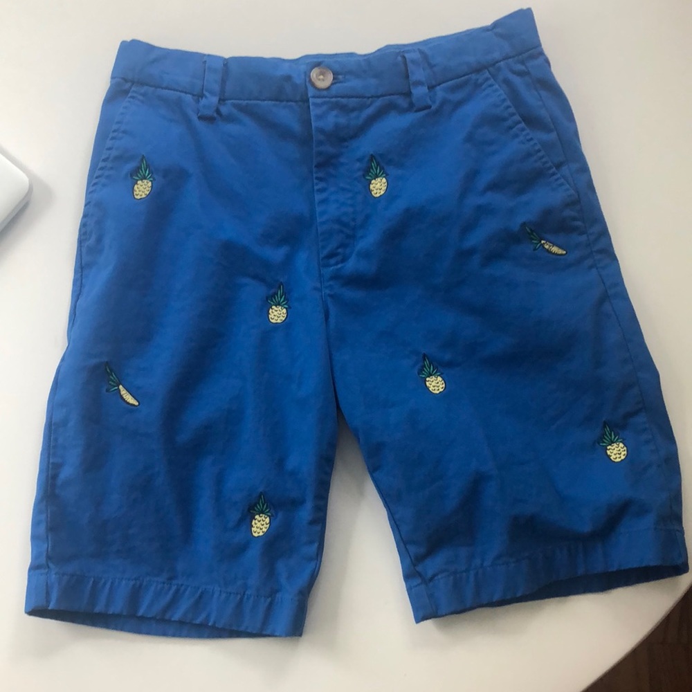 Vineyard Vines boys size 14 blue shorts with pineapples